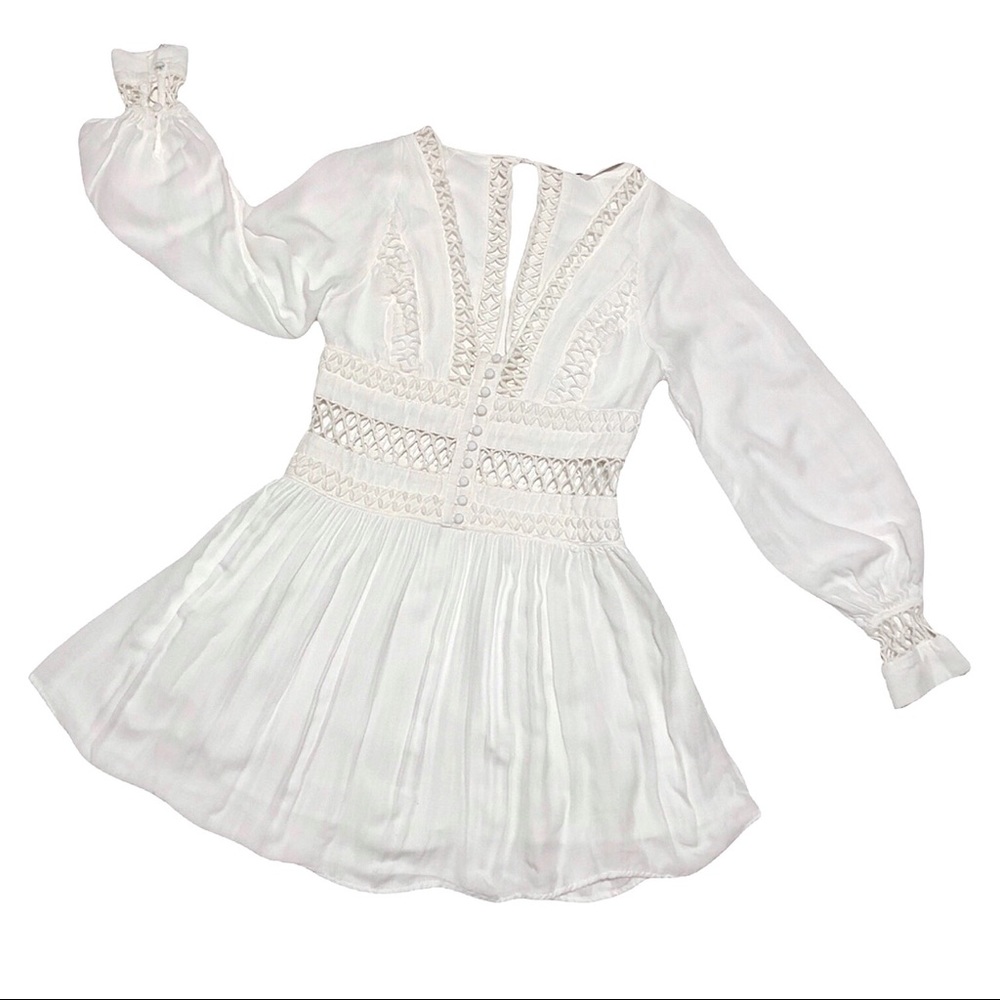 Free People White Crochet Trim Dress - Picture 3 of 16